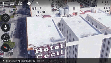 جرائم فندق سيسيل المرعب أين يقع على خرائط جوجل ثلاثي الأبعاد